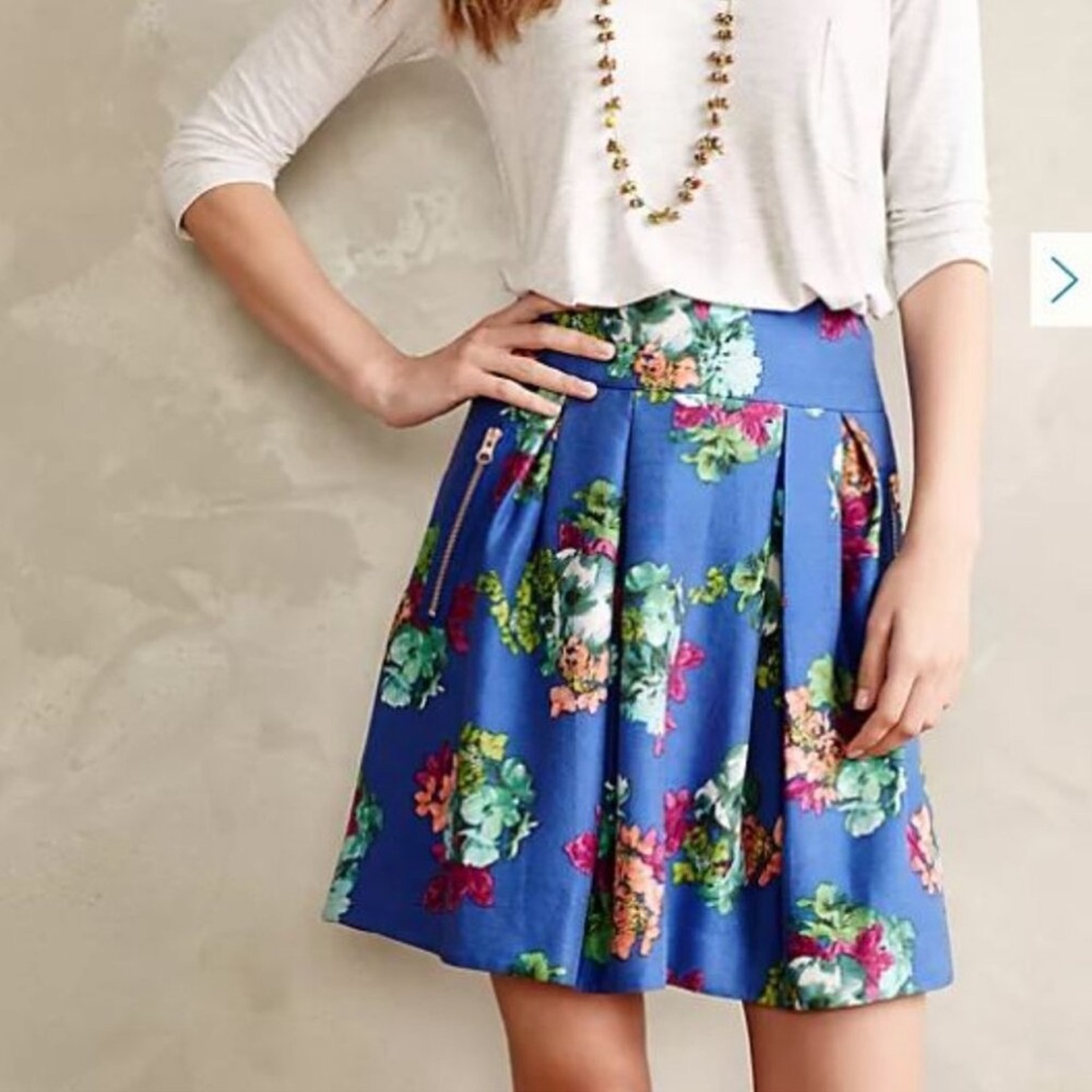 Anthropologie Maeve Garden Days skater skirt